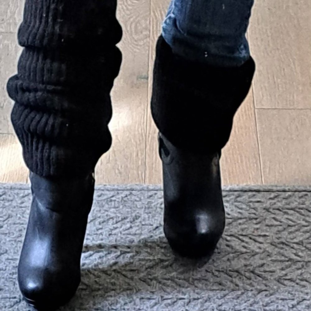 Collin Stuart Leather and Knit boots